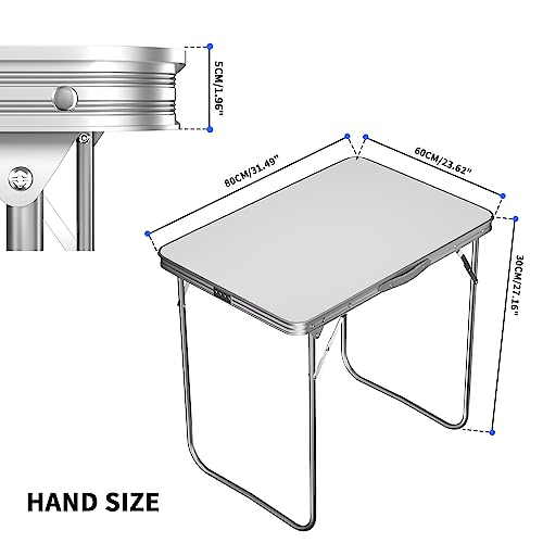 Table camping pliante 80cm aluminium portable avec poignée - 4