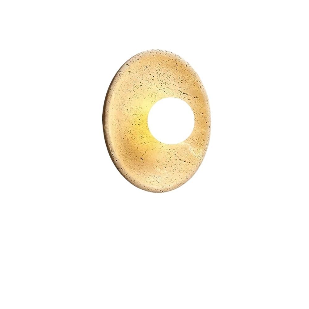 NHPJFDC Modern Travertine Wall Sconce Natural Stone Oval Wall Light Glass Globe 3 Color Light Switchable for Bedroom Living Room Hallway Bedside E26 LED Nordic Home Decor Lighting