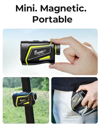 Image of FOSSIBOT Range Finder Golf Rangefinder with Slope and Magnetic, Flag Pole Locking Vibration, 6.5X Magnification,1100 Yards (Black)