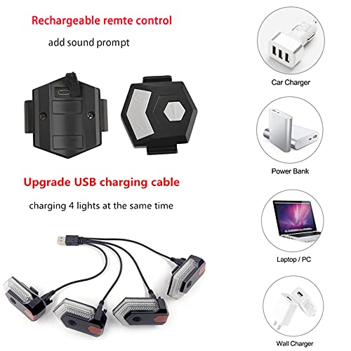 Carrybright Smart Bike Taillight Turn Signal Front And Rear Lights Ipx6 Waterproof Warning Light,Remote Control,Usb Rechargeable Safety Flashing Light For Cycling Road Bicycle #TOP3