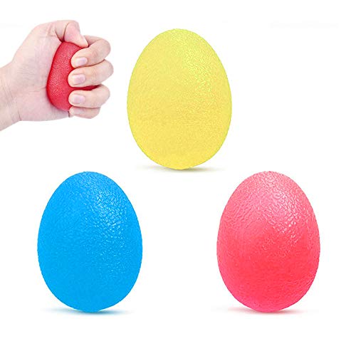 Balles de soulagement du stress des mains, balles de renforcement des mains Kit d'exercices pour les doigts Soulagement du stress / améliorer la dextérité (3 pièces)
