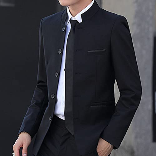 Men Casual Suit Blazer Jackets Stand Collar Business Sport Coats Jacket Slim Fit Button Solid Chinese Tunic Suits Prom3