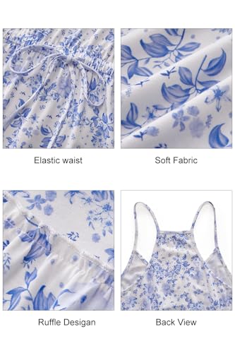 Image of Newshows Women's Summer Casual Dress Cute A Line Ruffle Hem Flattering Fit Beach Vacation Sundress