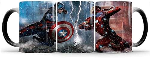 UJAY Heat-sensitive Cup, 11OZ Marvel Iron Man Heat Exchange Ceramic Coffee Mug.Creative Gift Cups for Women and Men