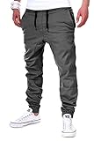 Moderner Low Crotch Schnitt behype. Herren Chino-Hose Stretch Low Crotch Basic Jeans-Hose 80-0006 Dunkelgrau L/W34