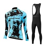 UGLY FROG Neue Größe Damen Set Langarm Fahrradtrikot Fahrradbekleidung MTB Radsportanzug Rad Jacke und Radhose mit 3D Sitzpolster Strumpfhosen Frühling Herbst Berg Kleidung Anzüge