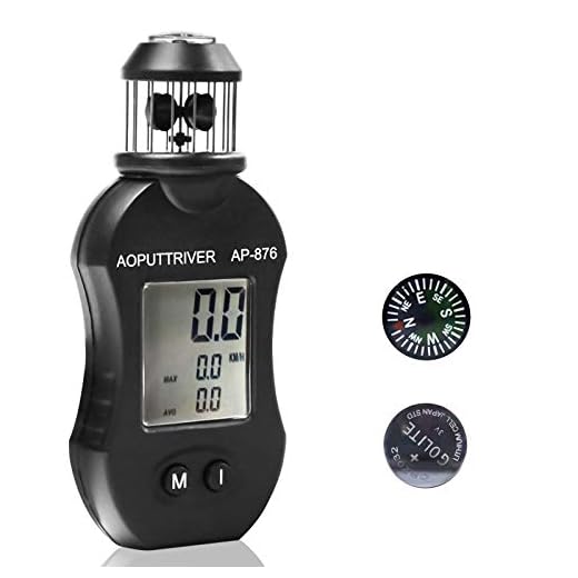 AOPUTTRIVER Anemometer Handheld AP-876 Digital Wind Speed Meter Measuring Air Speed Air Volume for HVAC Vents, Boat Sailing, Shooting【2020 Newest Anemometer】