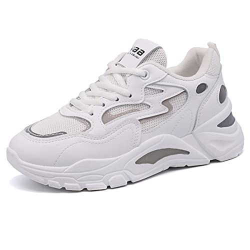 [Ainiway] ダッドスニーカー 厚底 レディース スニーカー 白 韓国 人気 おしゃれ ウォーキングシューズ スポーツ ランニング 履きやすい 美脚 カジュアル 通勤 通学靴 身長アップ 5cm (GY39)