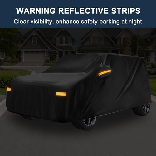 Image of X AUTOHAUX Car Cover for Kia Soul Aluminum Film Outdoor Waterproof Sun Rain Snow Hail Protection with Driver Door Zipper