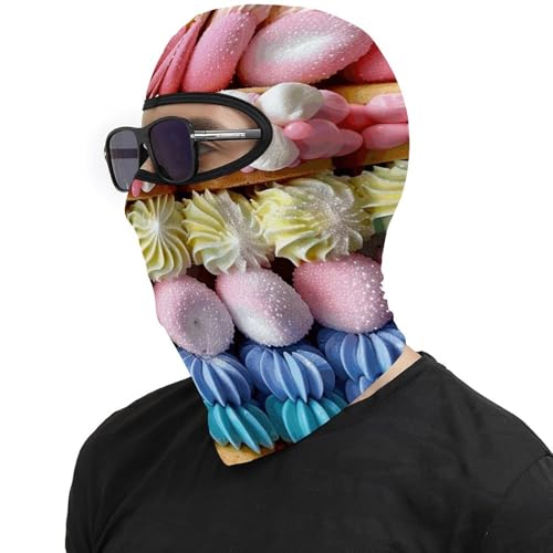 Balaclava para hombres y mujeres con estampado de caramelos y malvaviscos, máscara térmica, protección contra el frío, para motocicleta y esquí miniatura 4