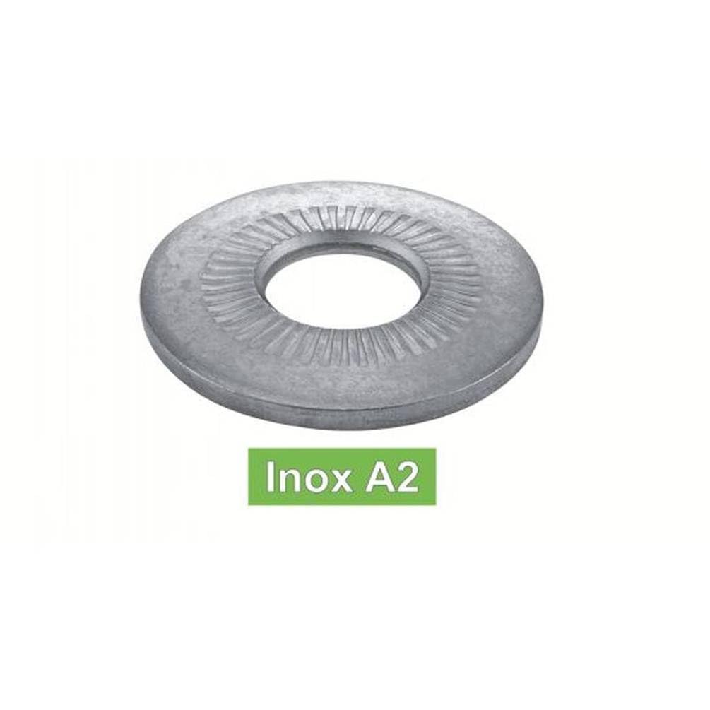 200 Rondelle coniche a righe serie larghe 8 mm – NFE 25511 – acciaio inox A2 – D-Work