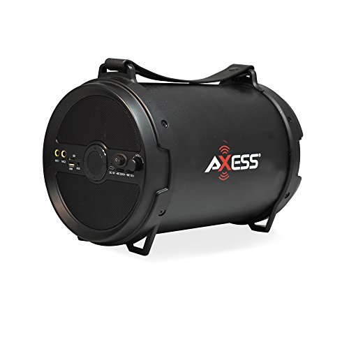 AXESS SPBT1040 Portable Bluetooth 2.1 Hi-Fi Cylinder Loud Speaker with Built-In 6
