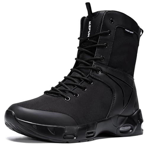 Military Tactical Boots For Men 8 Inches Lightweight Combat Boots Work Hiking Shoes Slip Resistant Air Cushion Non Slip Boots