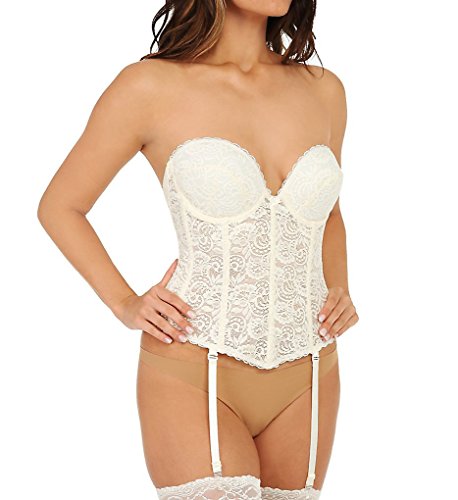 Va Bien Backless Lacey Low Plunge Torsolette Style 7474 - Cream - 38C