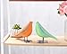 Quoowiit Bird Figurine, Modern Sculpture and Statues for Home Decor, Animal Statues for Bookshelf, Table, Entryway, Fireplace, Resin Decorative Sculpture with Chic Polka Dots Art Design (Orange)