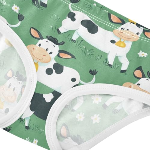 Wusikd Cute Girls' Underwear Cotton Funny Cows Girls Briefs Soft Toddler Underwear 2T4