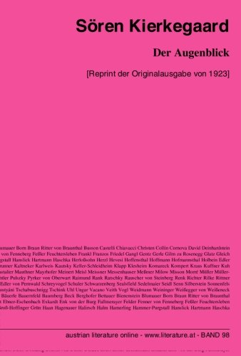 Der Augenblick: [Reprint der Originalausgabe von 1923] (German Edition)