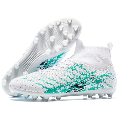 LSIDORYC Soccer Cleats Mens Womens Football Shoes Lightweight No-Tie Lacing Multi Surface Training...