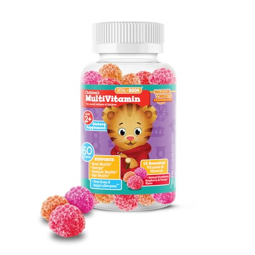 Daniel Tiger - Kids Multivitamin Gummies (60 Gummy Bottle) Toddler 2+ & Kids Vitamins - 12 Essential...