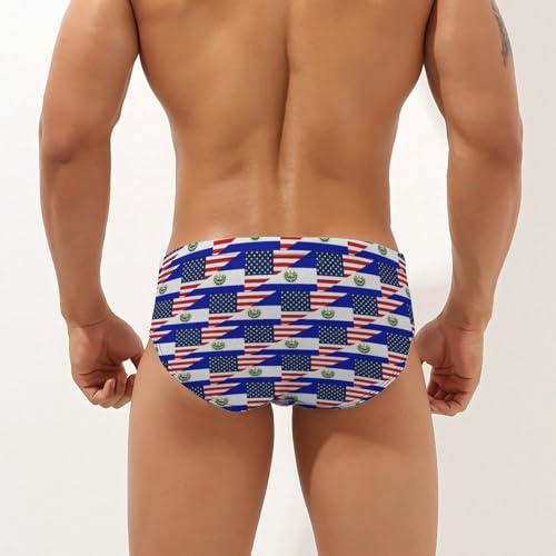 U.S. and El Flag Mens Swim Briefs Quick Dry Triangle Trunks Swimsuit Swimming Bikini Swimwear2
