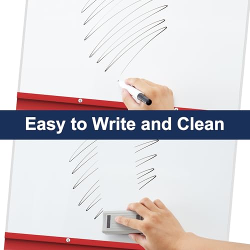 Image of TSJ OFFICE Rolling Whiteboard Standing - 40 x 26 Inches Mobile White Board