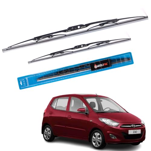 Image of Windshield Car Wiper Blades Metal Frame Water Repellant Cleaning Wiper Blades Refills Best for Hyundai I10 (2007 Onwards) Dr 22 inch /Pa 16 inch