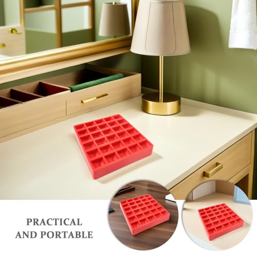 Caja organizadora para monedas de plástico ABS color rojo miniatura 6