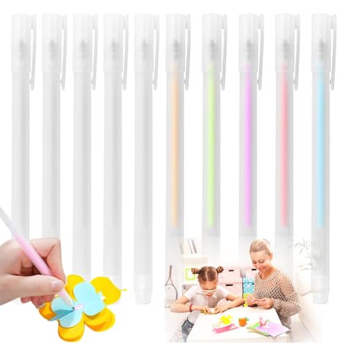 Quick Drying Color Spot Glue PenEasy ControlSuitable Apply Like Writing Scrapbooking Handmade Stationery Craft Glue Supplies Glitter Pens (10pcs)