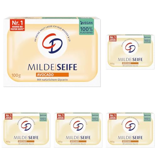 CD MILDE SEIFE AVOCADO 100G vegan & ohne Mikroplastik (Packung mit 5)