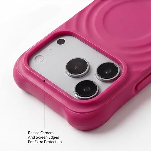 Image of amazon basics Shockproof Case for iPhone 17 Pro Max | Ripple Pattern | Camera Protection | Protective Cover with Enhanced Grip & Wireless Charging Support - Maroon Red