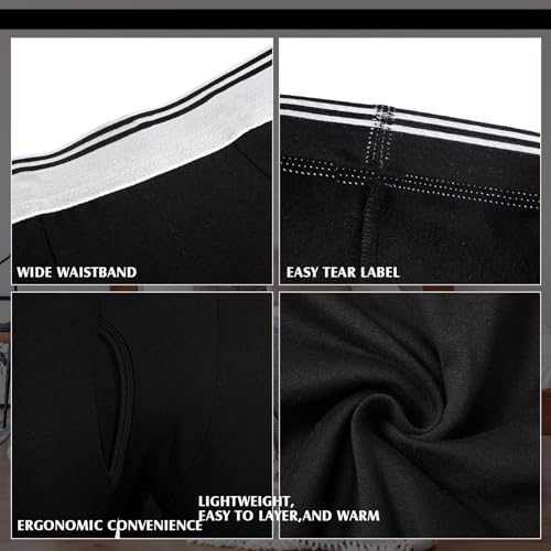 3 Pack Men's Thermal Underwear Pants Fleece Lined Thermal Leggings for Men Base Layer Bottoms4