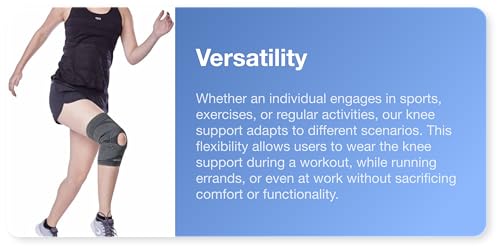 Image of leaf Neoprene Ortho Premium Knee Support Brace Ergonomic, Adjustable Compression For Pain Relief, Injury Recovery, And Sports Breathable Non-Slip Stability Knee Grip Black | Universal