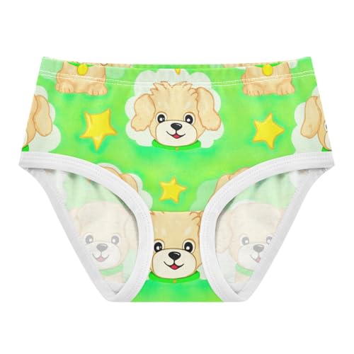 Cute Cartoon Dog Green Toddler Underwear Custom 2t Cotton Little Girl Panties Aesthetic Briefs Kids Undies