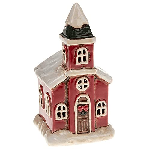 Christmas Cornish Village Pottery Laterne, rote Kirche,...