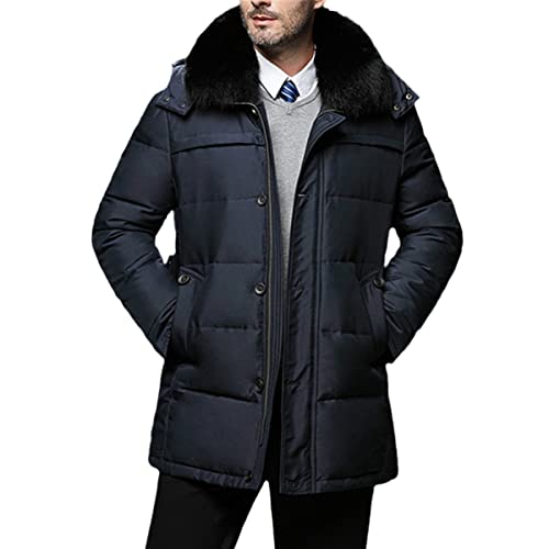 Parka en duvet homme pour affronter le froid en ville veste d'hiver bleue L