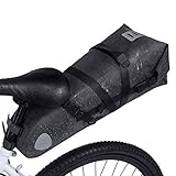 【Bolsa bici de gran capacidad】 --- Dimensiones: 47 x 15 x 16 cm / 18.5 "x 5.9" x 6.3 ", el sistema de cierre Roll Down se comprime a 3L para uso diario, o se expande a 10L , máximo para varias herramientas de moto / ciclismo y tus efectos personales, sin ninguna otra mochila.