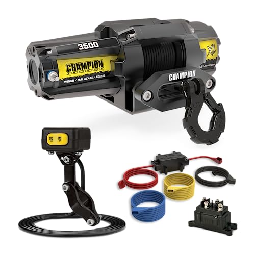 Champion Power Equipment XL 3500-lb. ATV/UTV Synthetic Rope Winch Kit