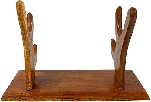 Gurkha Kukri Display Stand - 10" Two Tier Handmade Wooden Stand - Fits 12-16 Inch Blades image 4
