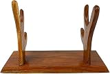 Gurkha Kukri Display Stand - 10' Two Tier Handmade Wooden Stand - Fits 12-16 Inch Blades