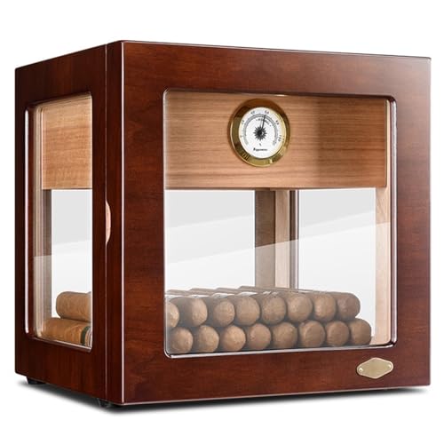 Petite Boîte Présentoir À Cigares Portable Boîte À Cigares en Bois De Cèdre Moelleux Boîte De Rangement pour Cigares Visible Et Peinte, Transparente Cigare De Protection Moelleux
