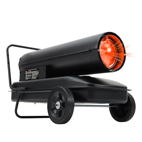 Image of Garvee 125000 BTU Kerosene Forced Air Heater w /Adjustable Thermostat, Wheel