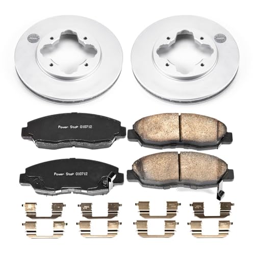 Image of PowerStop Front Brake Kit for Acura CL 1997 | Honda Accord 1990-97 - Fully-Coated Disc Rotors with Z17 Ceramic Brake Pads Replacement, CRK697