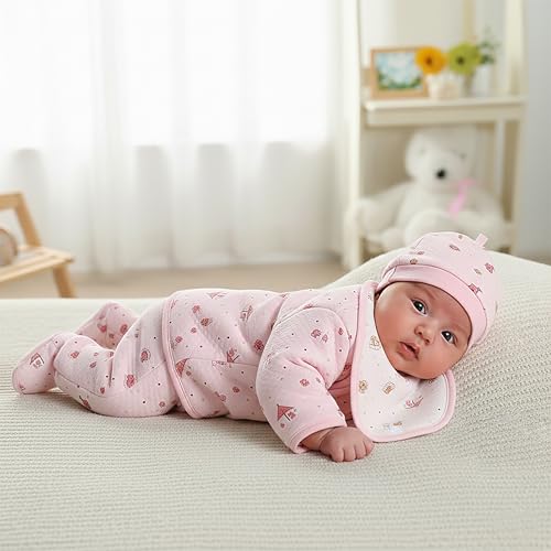 Image of Presents New Born Baby Winter Wear Printed Baby Clothes 5Pcs Sets 100% Cotton Boys Girls Unisex Baby Cotton /Winter or Flannel Suit Infant Clothes