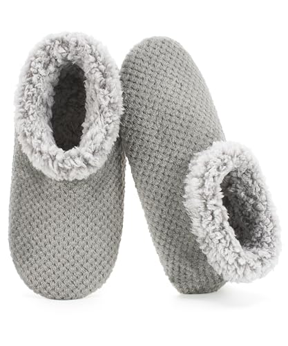 Image of The Metluks Womens Slippers Indoor Soft Sole Slipper Socks | Fuzzy sherpa lining, warm winter comfort, non slip grippers, flexible feel, washable, cozy home wear