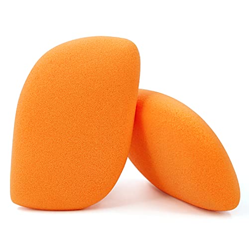BEAKEY Makeup Sponge, 2 PCS Latex-free and Vegan Beauty Sponge Blender, Flawless for Cream, Liquid Foundation & Powder Application (flattened-shape, orange) BEAKEY Makeup Sponge, 2 PCS Latex-free and Vegan Beauty Sponge Blender, Flawless for Cream, Liquid Foundation & Powder Application (flattened-shape, orange)