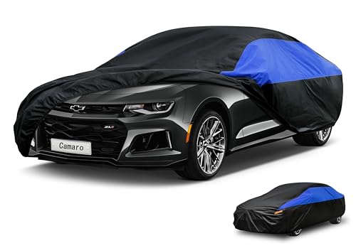 Image of GUNHYI Car Cover Custom Fit Chevy Camaro Waterproof All Weather, Lightweight Full Exterior Cover for Automobiles Outdoor Sun UV Rain Dust Snow Wind Protection.