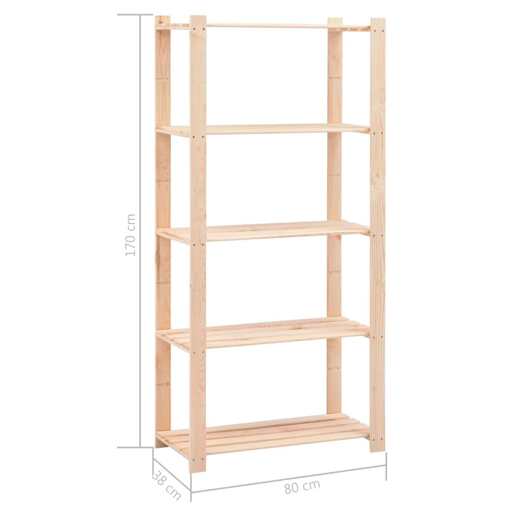 Étagères de Rangement à 5 Niveaux 10pcs 80x38x170 cm Pin 250 kg,Entreprise & Industrie,Stockage Industriel,Étagères industrielles,118 kg-3051116