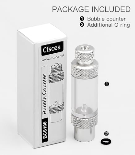 Image of Aquarium CO2 Bubble Counter with Built-in Check Valve for CO2 Generator Regulator, Single Head