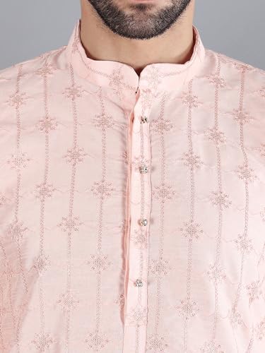 Image of Uri and MacKenzie Embroidery Silk Men's Kurta Pyjama Set