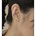 Niaspi Four Leaf Clover Pearl Stud Earrings for Women Small S925 Sterling Silver Cartilage Conch Helix Tragus Piercing Jewelry Dainty Screw Back Earrings Studs Fashion Ear Jewelry (Gold)